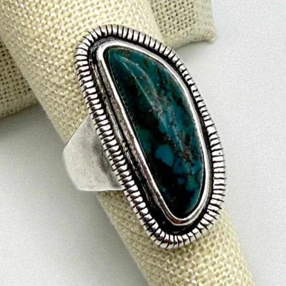 Vintage Silpada 925 Sterling Silver Auth Turquoise Ring |Size 7 | R3482 “Ripple” - Picture 15 of 16